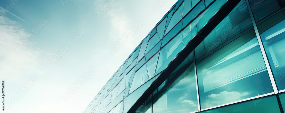 Obraz premium Contemporary Glass Office Building Skyline View