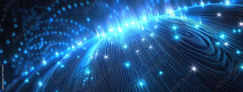 Abstract Blue Digital Wave With Sparkling Lights Abstract Blue Digital Wave With Sparkling Lights