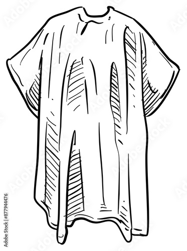 barber cape handdrawn illustration