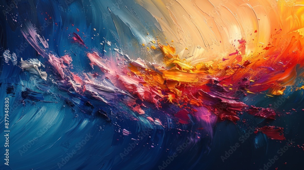 Obraz premium Abstract Oil Painting - Swirling Colors