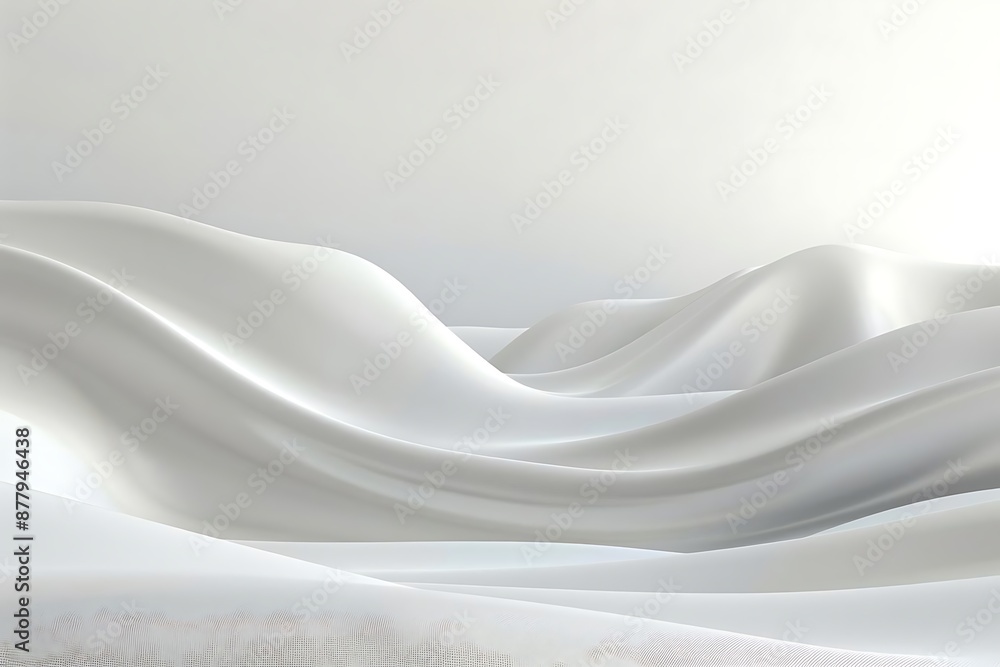 White Abstract 3D Wavy Background Illustration White Abstract 3D Wavy Background Illustration