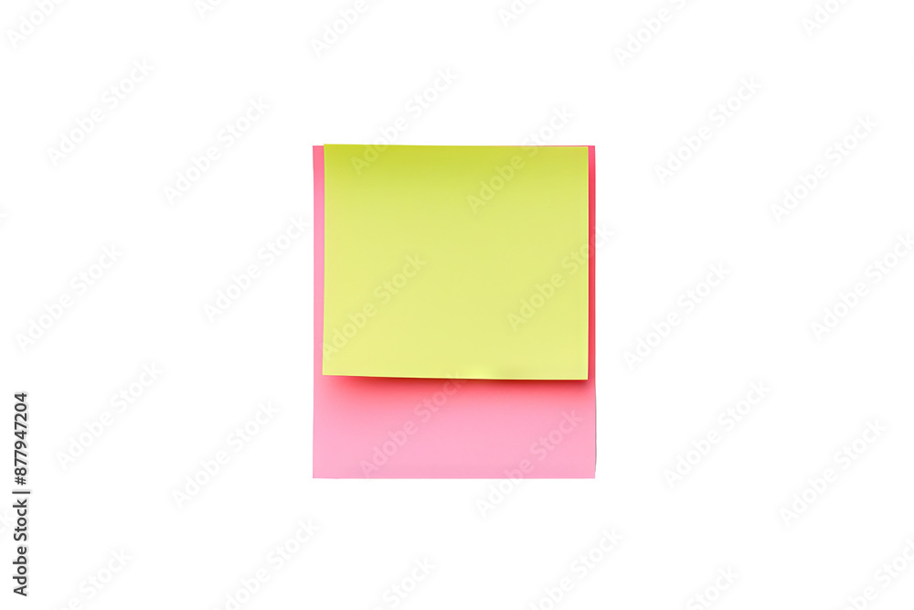 Top view of sticky note in PNG format with transparent background, ideal for office, reminder, and organizational designs Top view of sticky note in PNG format with transparent background, ideal for office, reminder, and organizational designs
