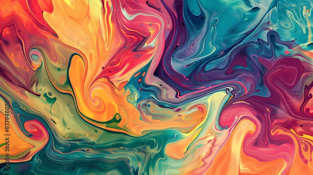 Abstract, colorful swirls and waves with a liquid texture create a seamless, artistic backdrop for wallpapers and designs Abstract, colorful swirls and waves with a liquid texture create a seamless, artistic backdrop for wallpapers and designs