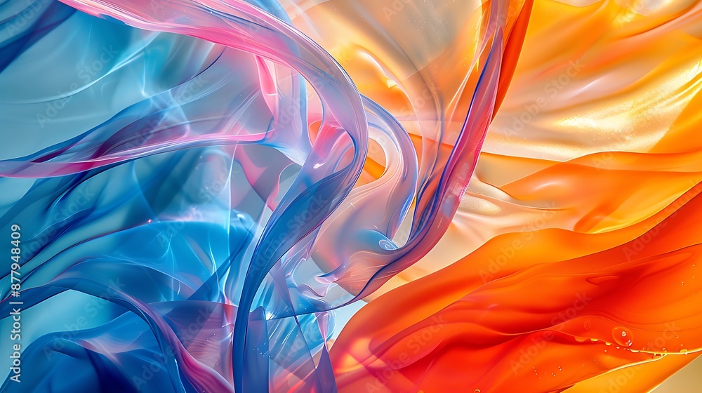 Obraz premium Fluidity in Color: Abstract Liquid Forms with Dynamic Hues
