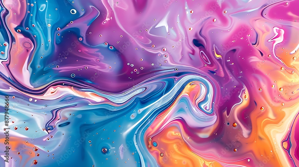 Obraz premium Dynamic Liquid Patterns: Flowing Shapes in Vivid Motion