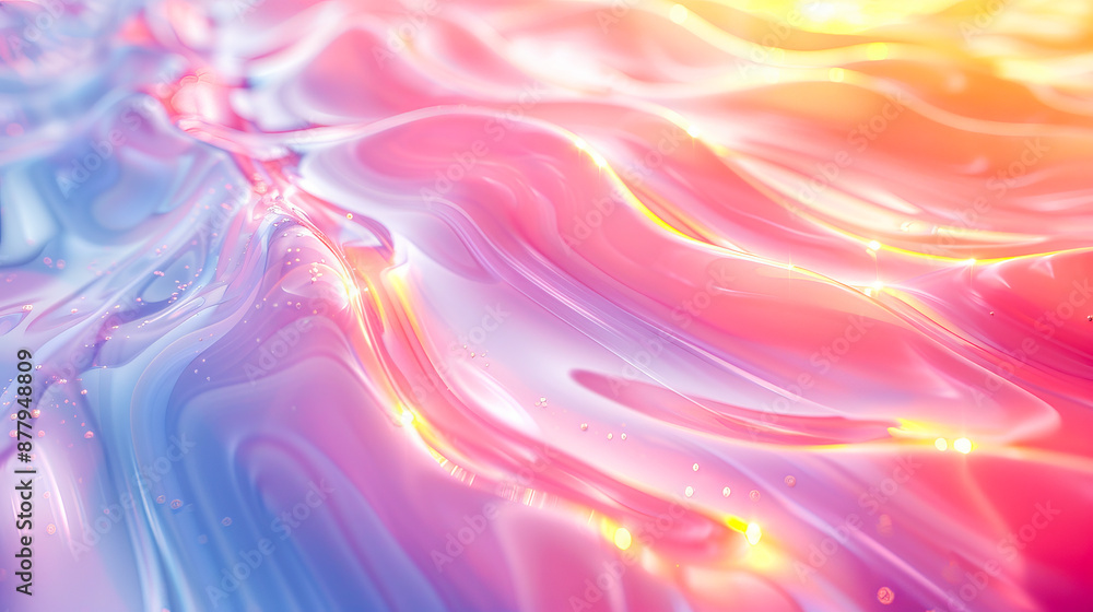 Abstract pastel colored wavy viscous liquid is flowing with bubbles Abstract pastel colored wavy viscous liquid is flowing with bubbles