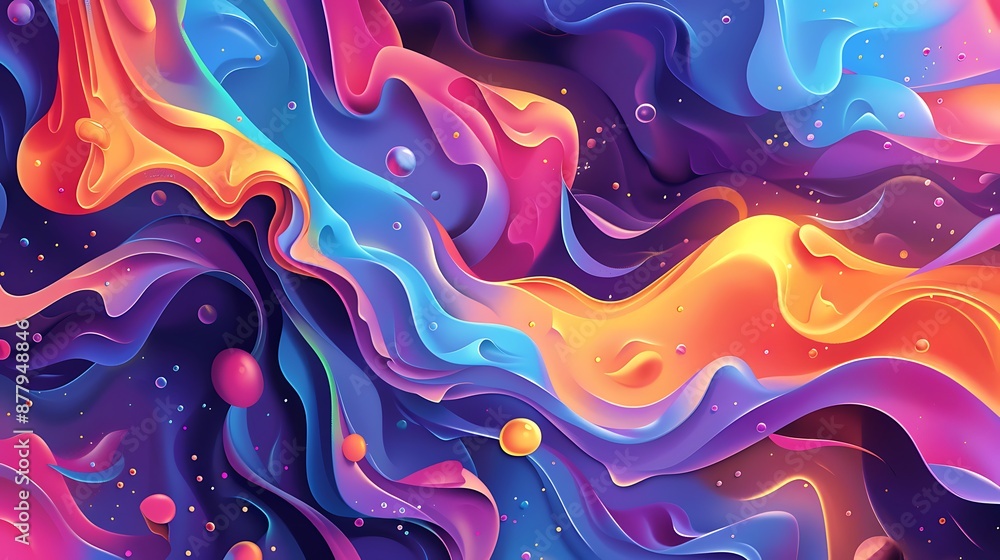 Vibrant Fluid Shapes: Bold Color Palette and Intricate Gradients Vibrant Fluid Shapes: Bold Color Palette and Intricate Gradients