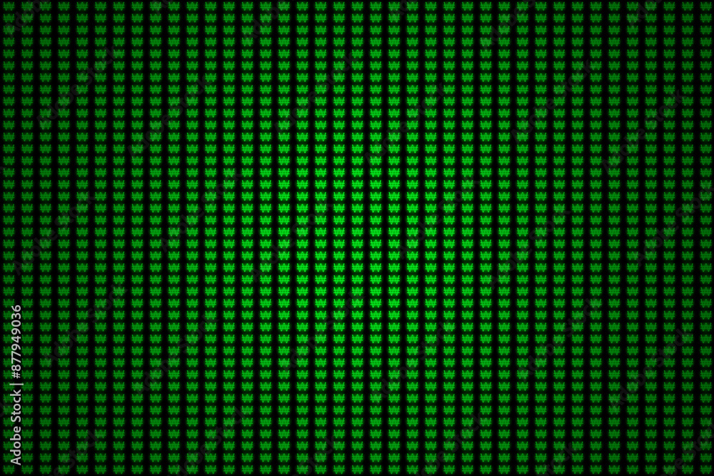 Green Won symbol background Green Won symbol background