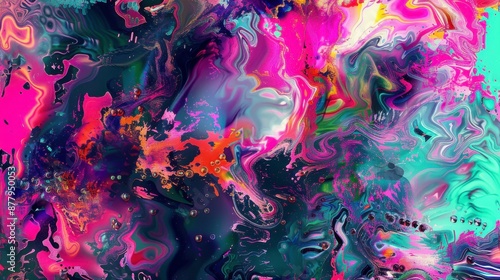 Colorful abstract paint swirling in a mesmerizing pattern