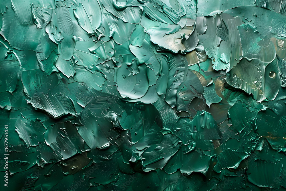 Emerald Green Abstract Oil Painting Texture Emerald Green Abstract Oil Painting Texture