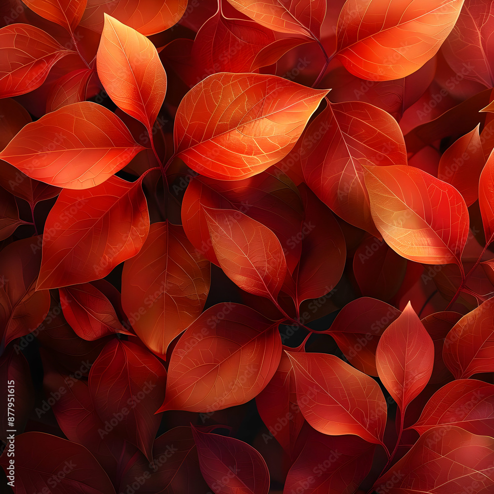 Red Autumn Leaves Illustration Red Autumn Leaves Illustration