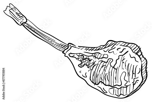 tomahawk meat handdrawn illustration