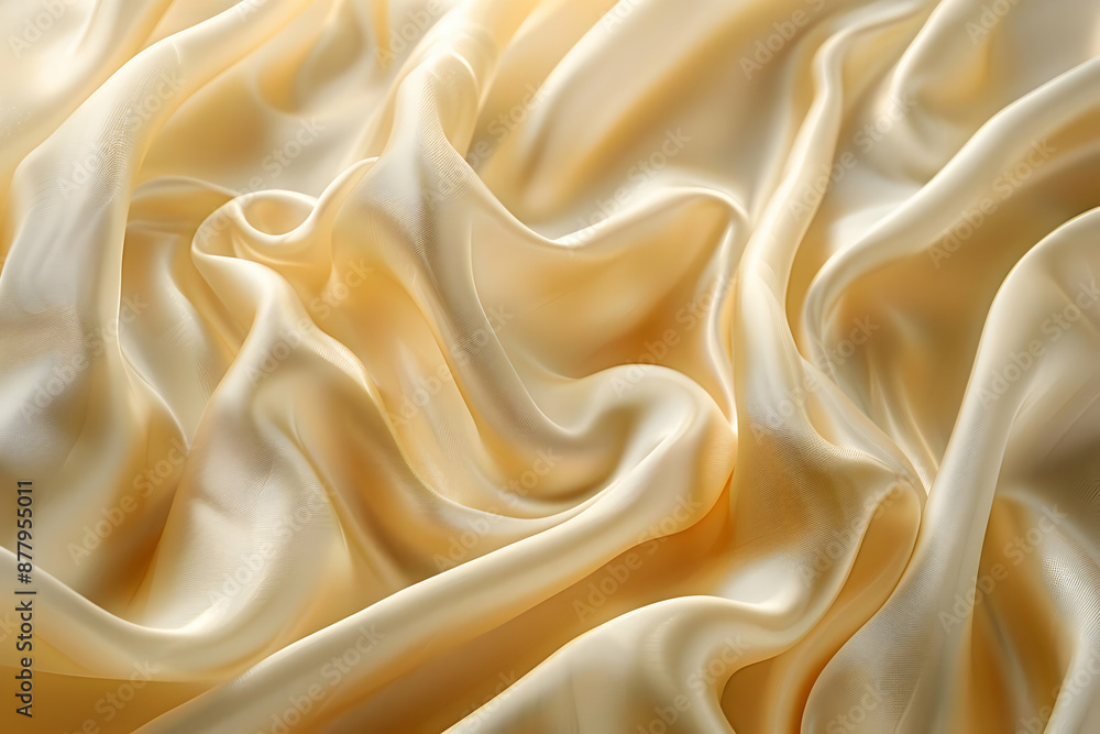 Creamy Satin Fabric Draped Texture Background
