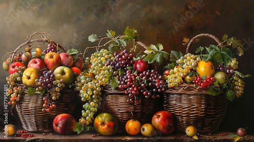 Fruits in the three tire basket