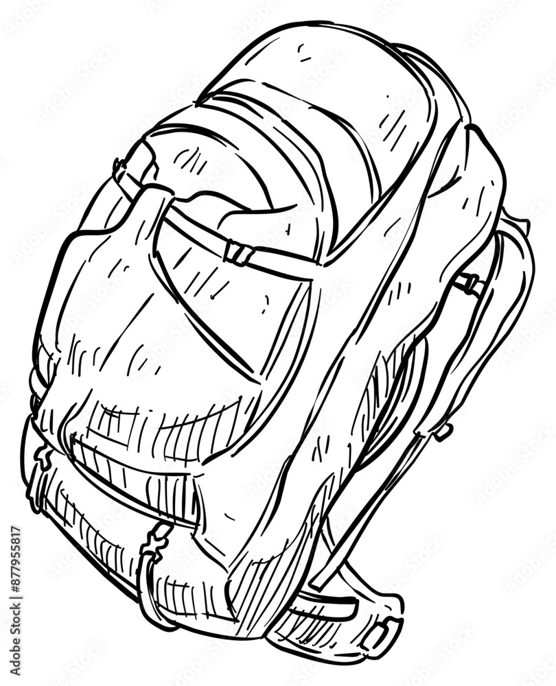 Fototapeta premium hiking bag handdrawn illustration