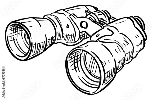 binocular handdrawn illustration