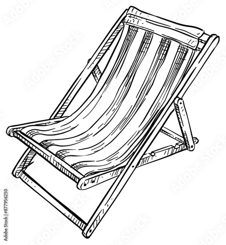 deck chair handdrawn illustration