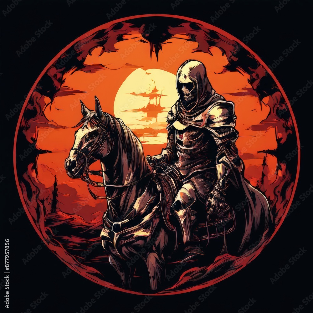 an ai generated image, statue of a evil riding a horse an ai generated image, statue of a evil riding a horse