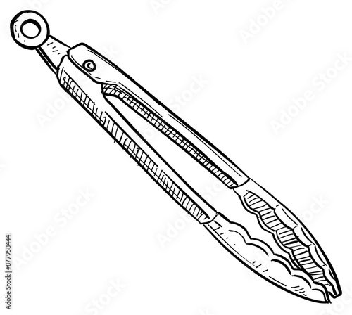 tongs handdrawn illustration