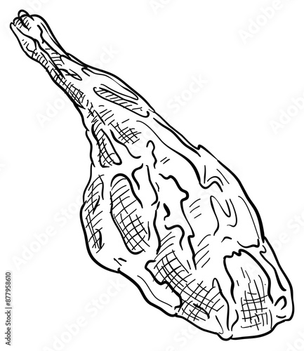 meat tomahawk handdrawn illustration