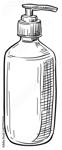 liquid soap handdrawn illustration