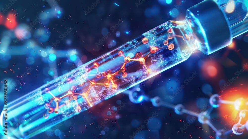 Double exposure of a laboratory test tube combined with high-tech scientific elements. Double exposure of a laboratory test tube combined with high-tech scientific elements.