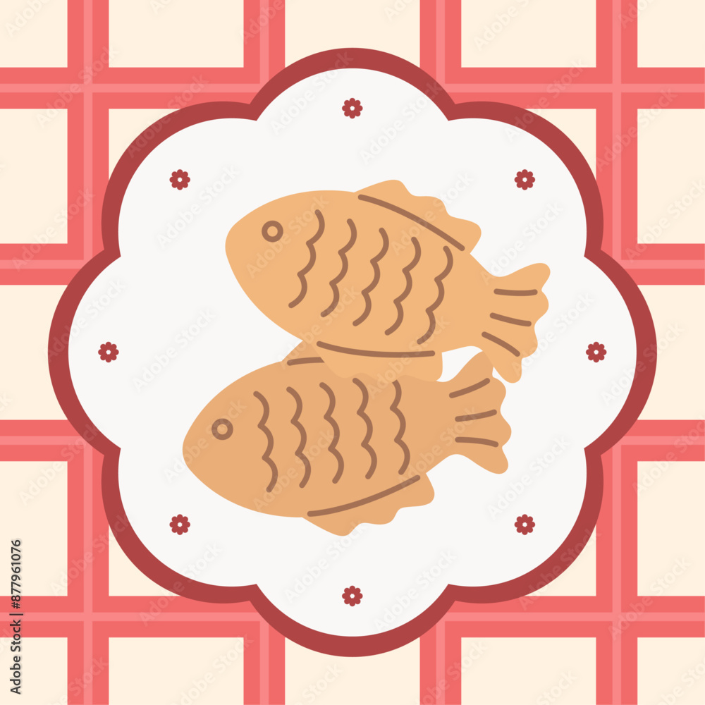 Vector illustration of Korean style fish shaped bread. Vector illustration of Korean style fish shaped bread.