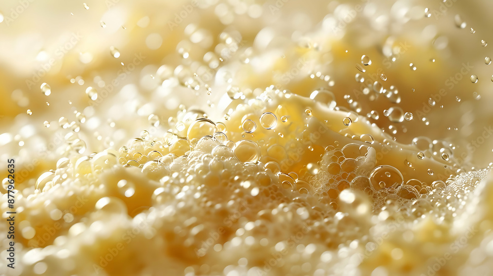 Close-up Photo of Bubbles in a Yellow Liquid Close-up Photo of Bubbles in a Yellow Liquid