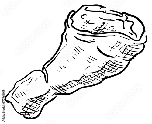 chicken thigh meat handdrawn illustration