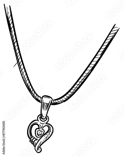 necklace jewelry handdrawn illustration