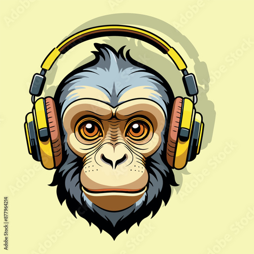scimpanzè con le cuffie da Dj 03