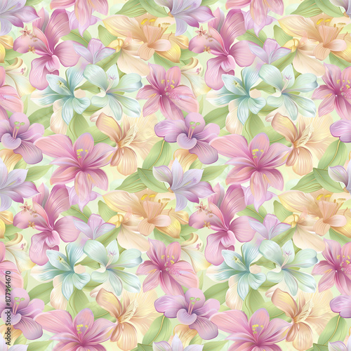 Floral variety color, form nature, seamless fabric pattern.