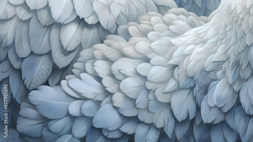 Blue and White Feather Illustration © Siasart Studio