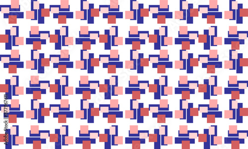 Pink and blue abstract background with squares strip of blue rectangle block strip seamless repeat pattern, replete patter image design for fabric printing or wallpaper or wrap package print, 