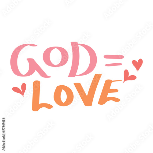 Christian typography design for Sticker. The message of the Gospel of Jesus Christ. Bible lesson for kids or use as poster, card, flyer or T Shirt