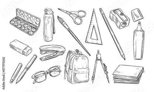 school essentials handdrawn collection