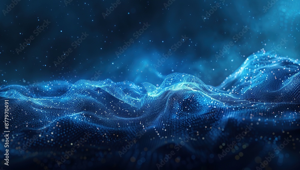 Naklejka premium Abstract Blue Digital Landscape