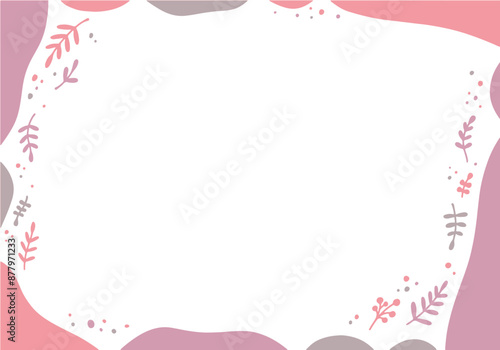 秋色の植物のフレーム