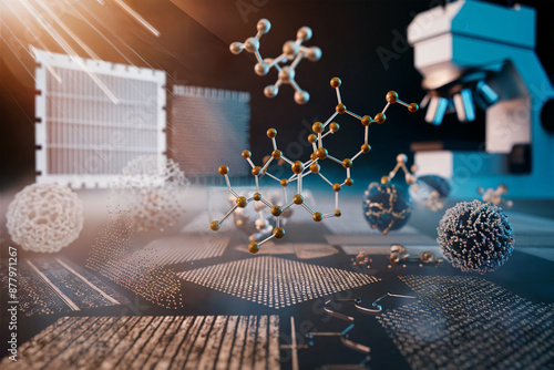 Nano-patterning. Techniques for creating patterns at the nanoscale, including lithography and self-assembly methods
