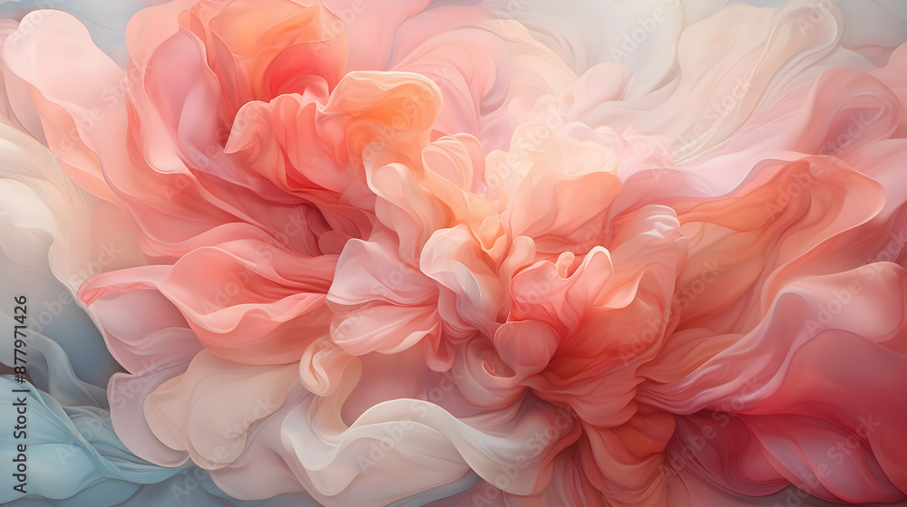 Abstract Background of Pink, Orange, and Blue Swirling Fabric Abstract Background of Pink, Orange, and Blue Swirling Fabric