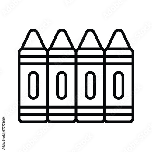 Grab this amazing icon of crayon colors, drawing tools, stationery equipment