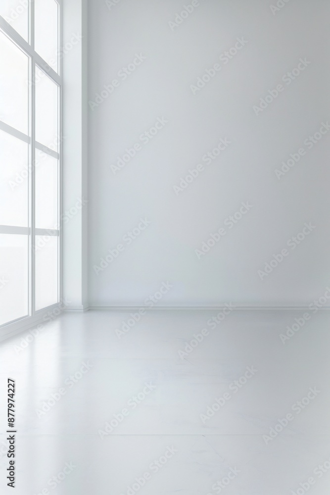 Fototapeta premium Plain white simple interior architecture background Generative Ai