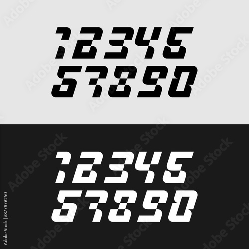 Numbers Abstract Sporty Minimalist Logo