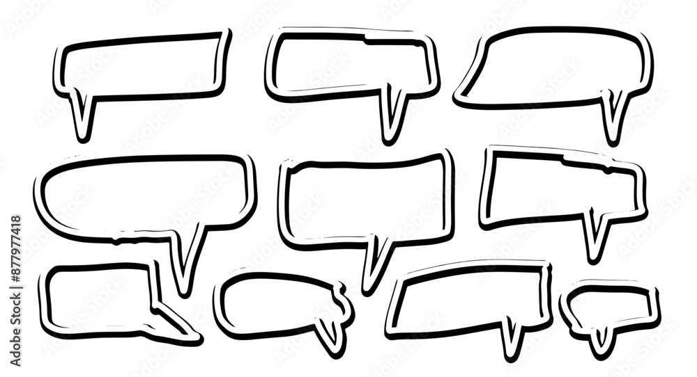 Obraz premium speech bubbles doodle set