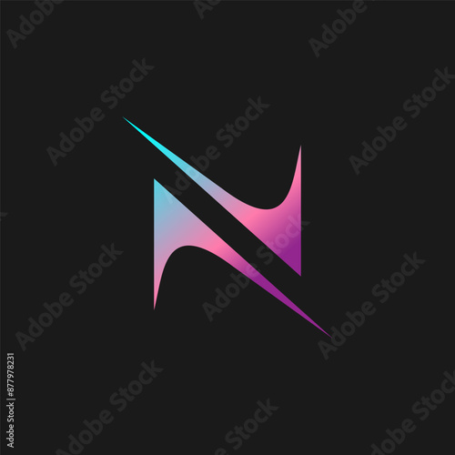 N Abstract sporty Minimalist Logo