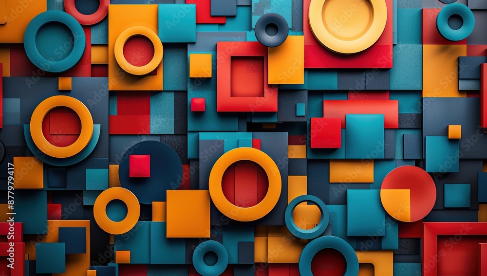 Abstract Geometric Composition with Vibrant Colors Abstract Geometric Composition with Vibrant Colors