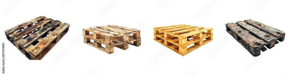 set of Wooden pallet from different angles isolated on transparent or white background, png set of Wooden pallet from different angles isolated on transparent or white background, png
