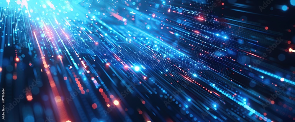 Naklejka premium Abstract Digital Data Flow Visualization