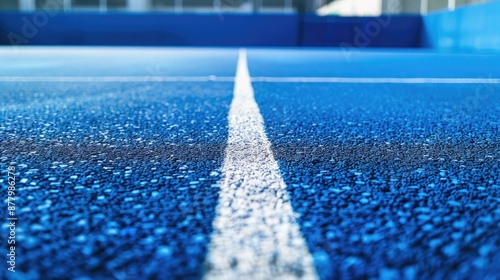 A white line on a tennis court surface photo