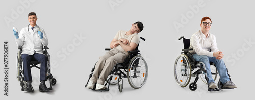 Collage of men in wheelchai...